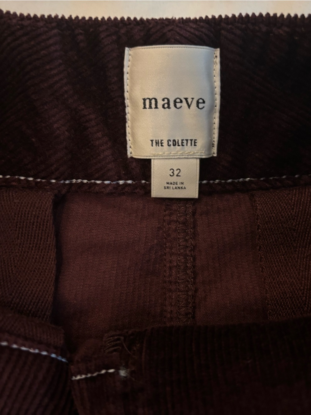 Maeve Wide-Leg Corduroy Pants in Deep Plum - Picture 6 of 7